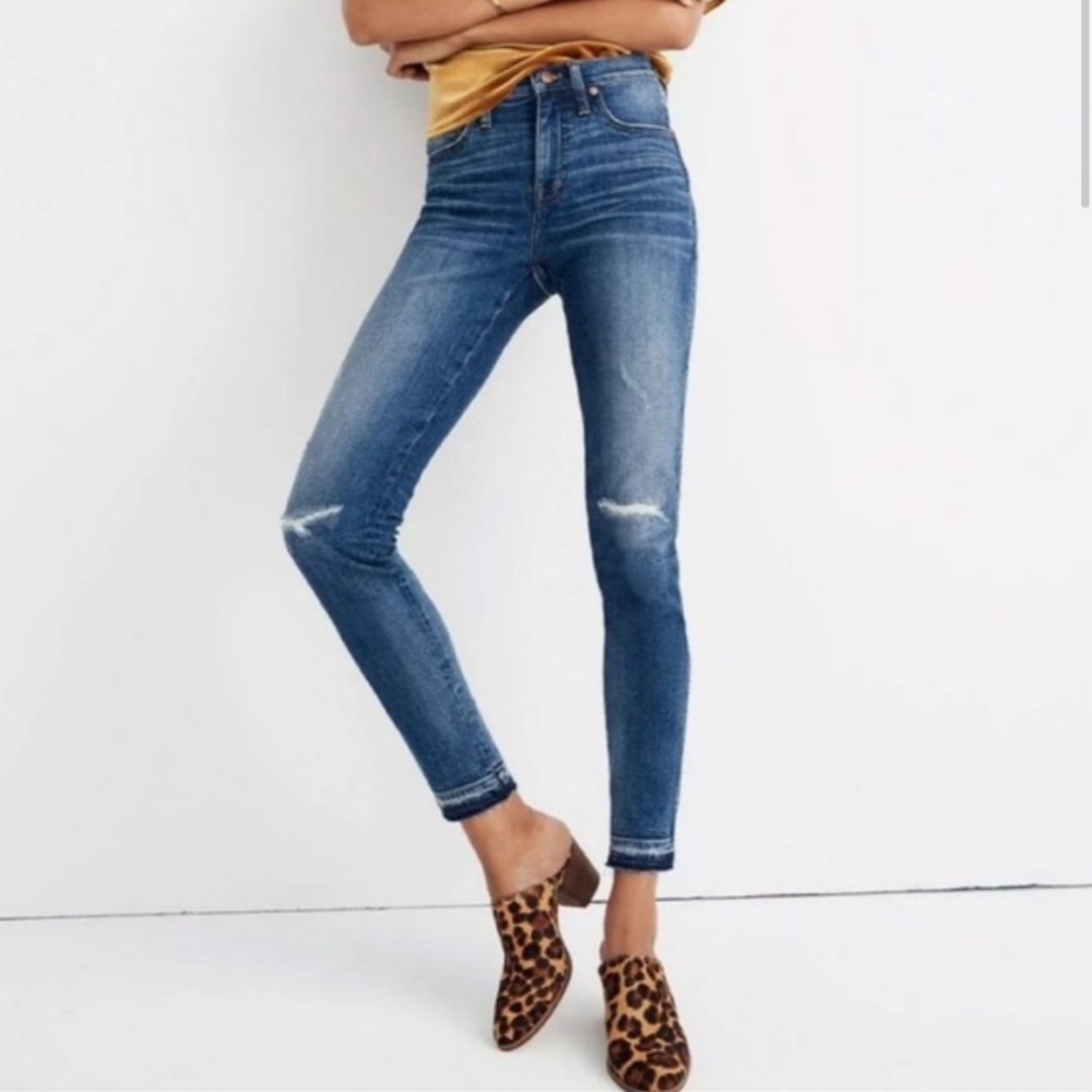 Madewell 9” High Rise Skinny Released RawHem Jeans